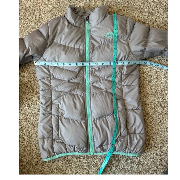 THE NORTH FACE Kids Down PUFFER COAT, SIZE 10-12, Gray & Teal - Picture 5 of 14